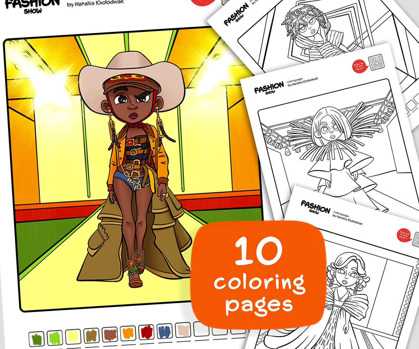 Fashion Show Coloring Pages β Set 1 (10 Printable Coloring Sheets) for Teens & Adults
