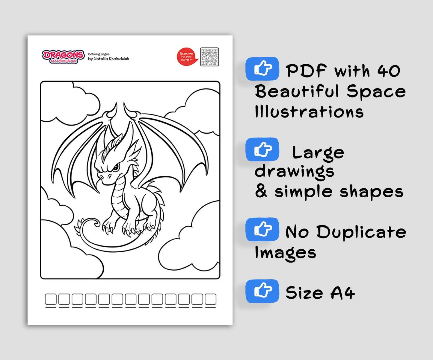 Cute Dragons Coloring Pages – 40 Printable Coloring Sheets for Kids & Adults