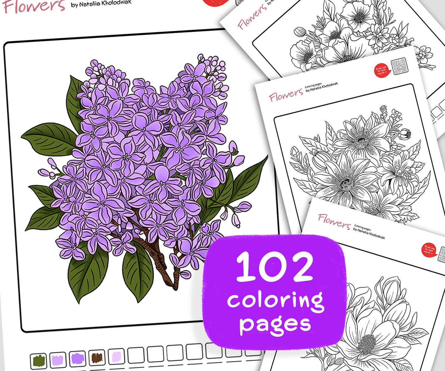 Flowers coloring pages