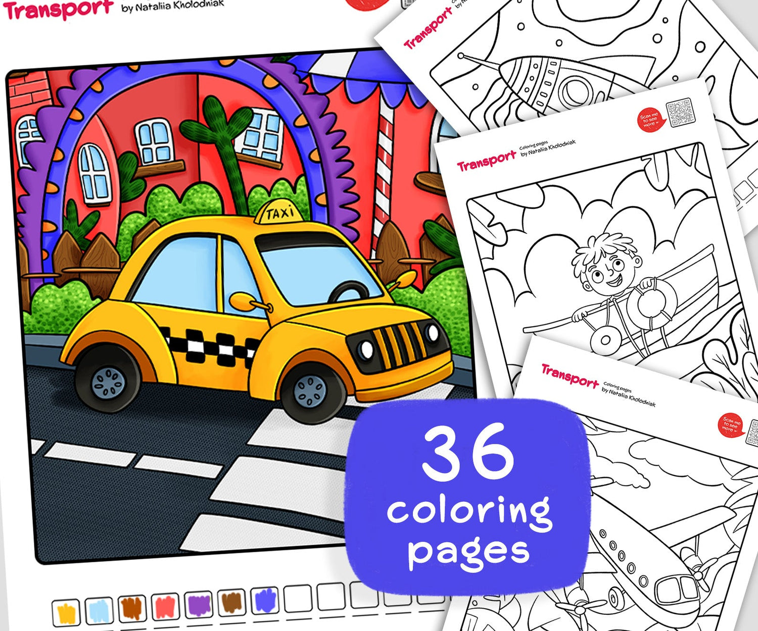 Transport coloring pages