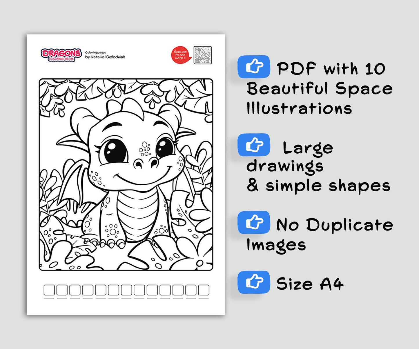 Cute Dragons Coloring Pages – Set 1 (10 Printable Coloring Pages) for Kids & Adults
